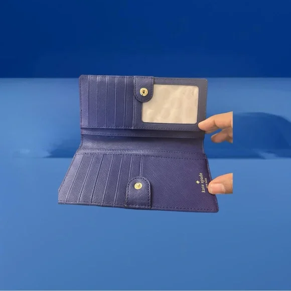 Kate Spade New York Crisp Linen/Sapphire Blue Cedar Street Stacy Wallet - Picture 5 of 6